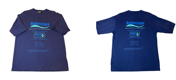 Balenciaga Paris "I Will Donate It" Recycle Logo Tee Navy