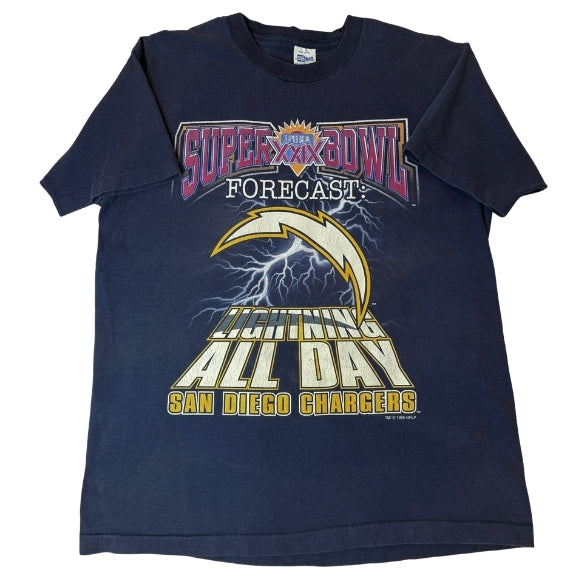 1995 Super Bowl XXIX San Diego Chargers "Lightning All Day" Tee