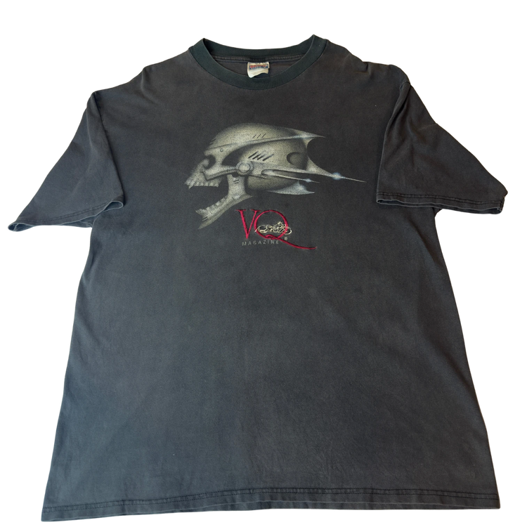 1998 Easyriders Sturgis Black Hills Rally VQ Magazine Skull Tee Faded Black