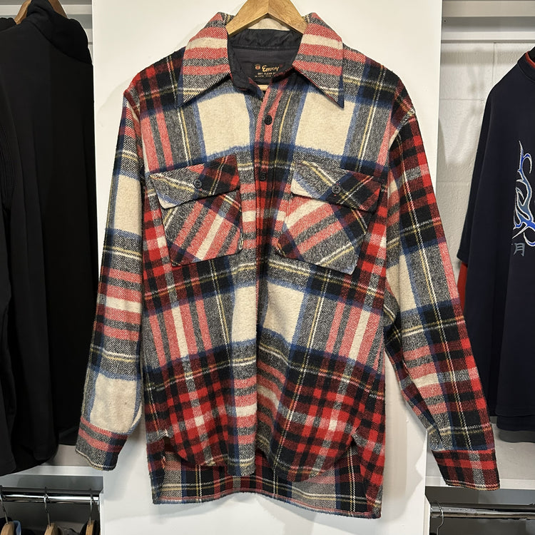 70s Envoy Plaid Wool CPO Shirt Jacket