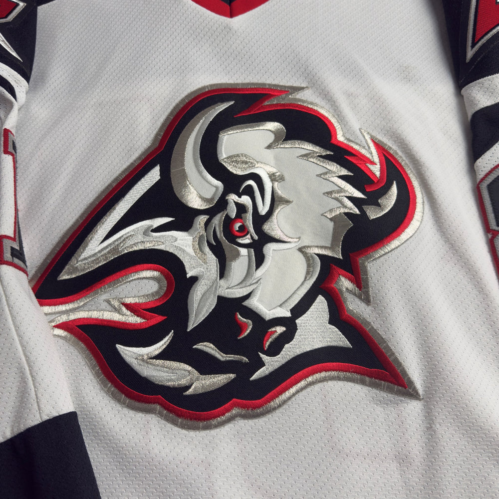 Stitched goat head crest close-up